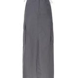 Gonna lunga cargo in cotone DN6105 -GRAFITE OTTOD'AME 