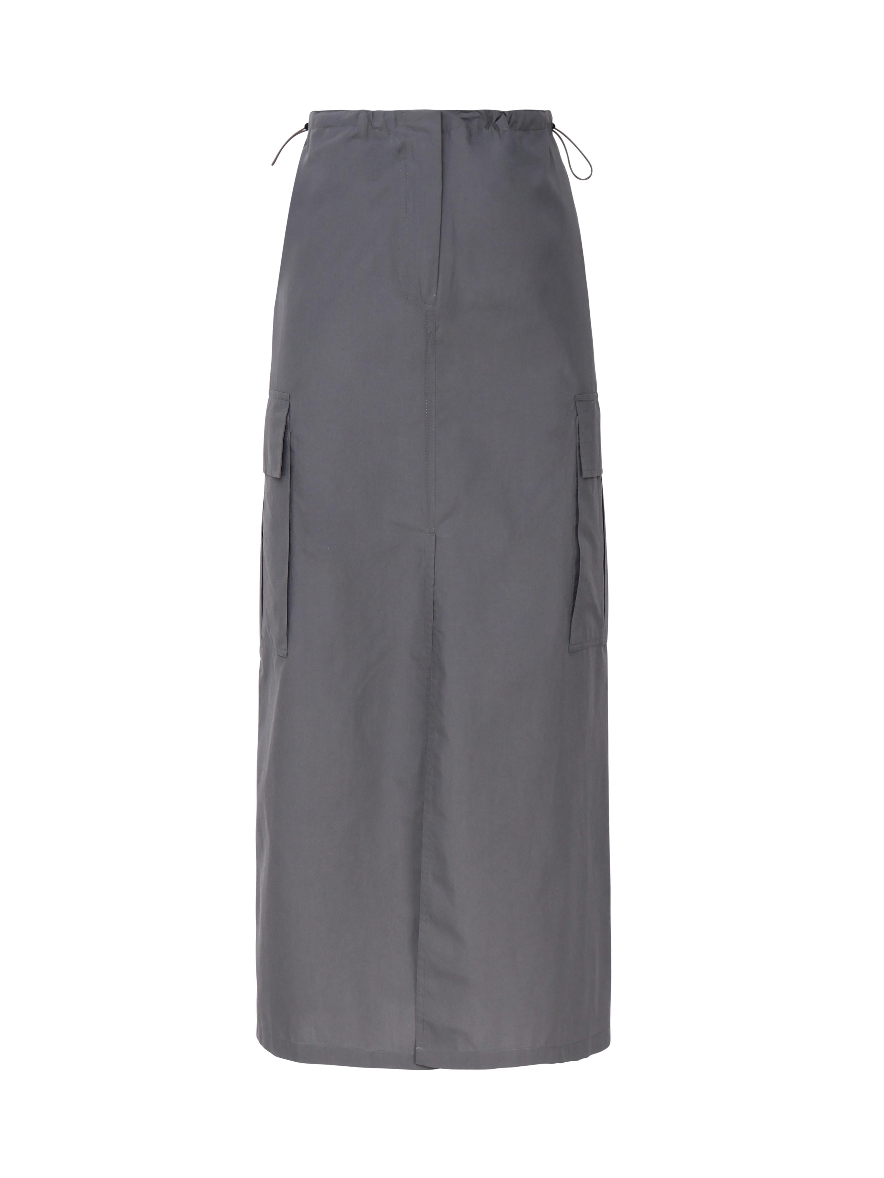 Gonna lunga cargo in cotone DN6105 -GRAFITE OTTOD'AME 