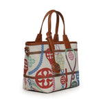 Borsa shopping Guenda con logo 73BS9MT01 GUENDAOFF WHITE/MULTICOLOR V° 73 