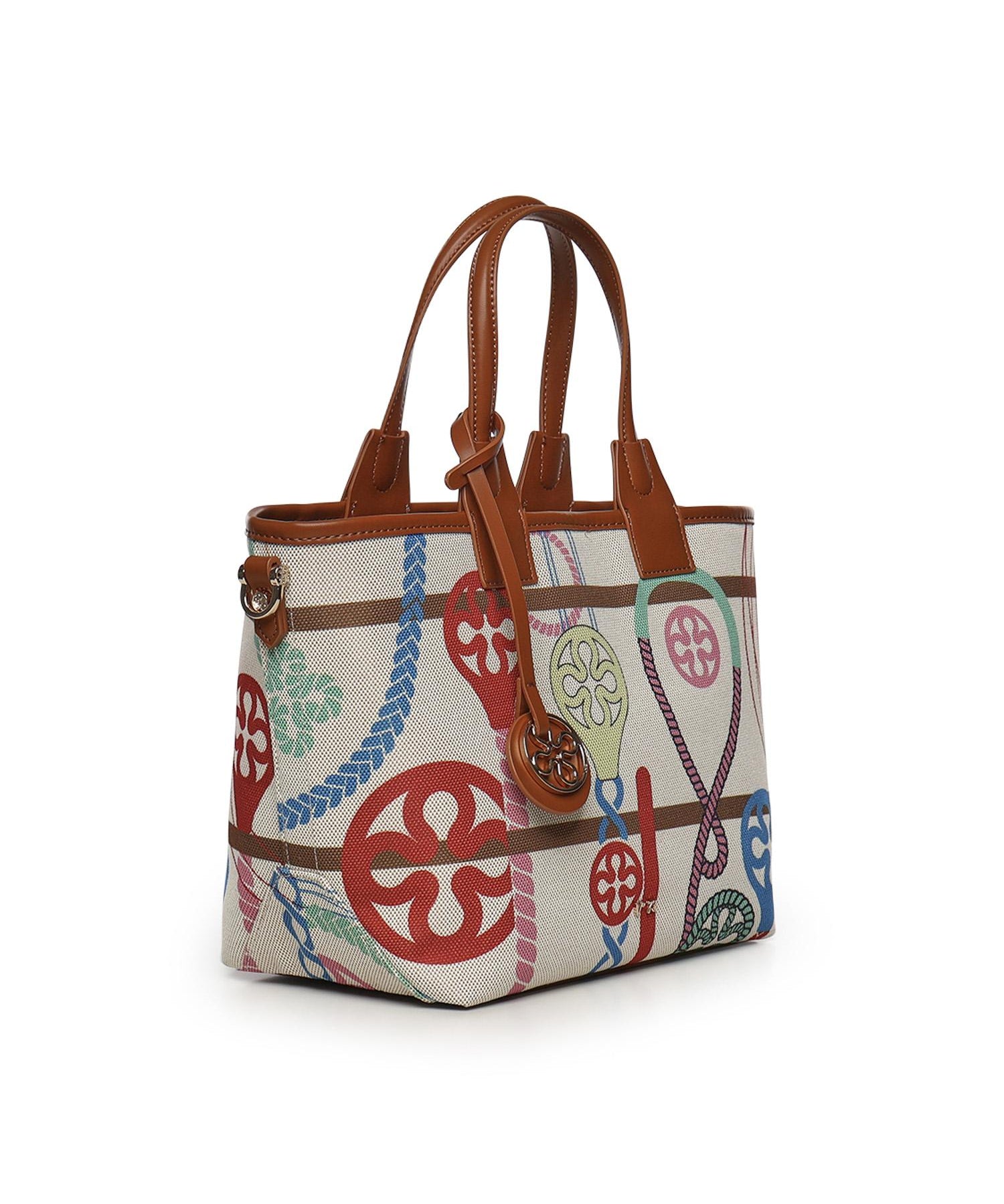Borsa shopping Guenda con logo 73BS9MT01 GUENDAOFF WHITE/MULTICOLOR V° 73 