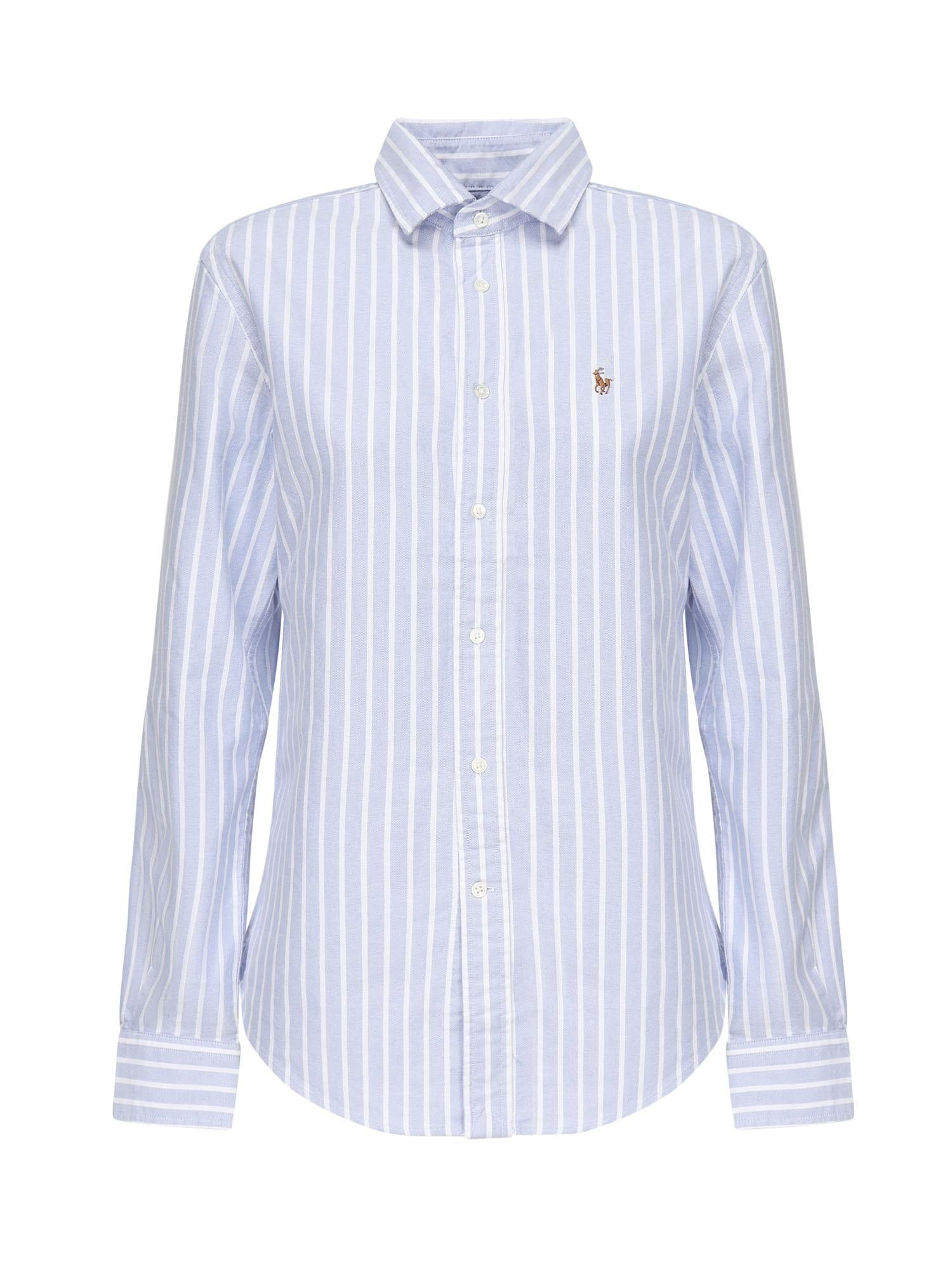 Camicia a righe Oxford con logo 211891377 004 POLO RALPH LAUREN 