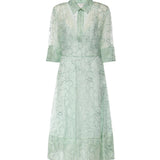 Abito in organza seta con ricamo orchidee 80AAO42F NR018197 GENNY 