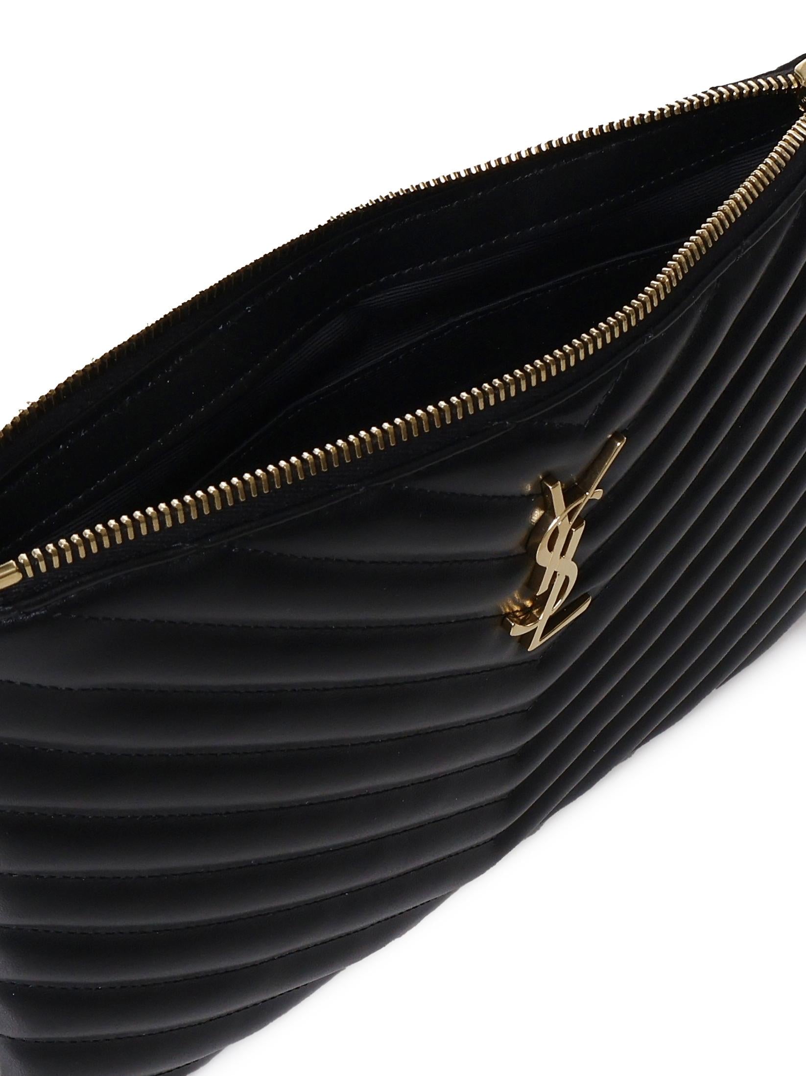 Pouch monogram Cassandre matelassè astuccio in pelle goffrata 379039 CWU011000 SAINT LAURENT 