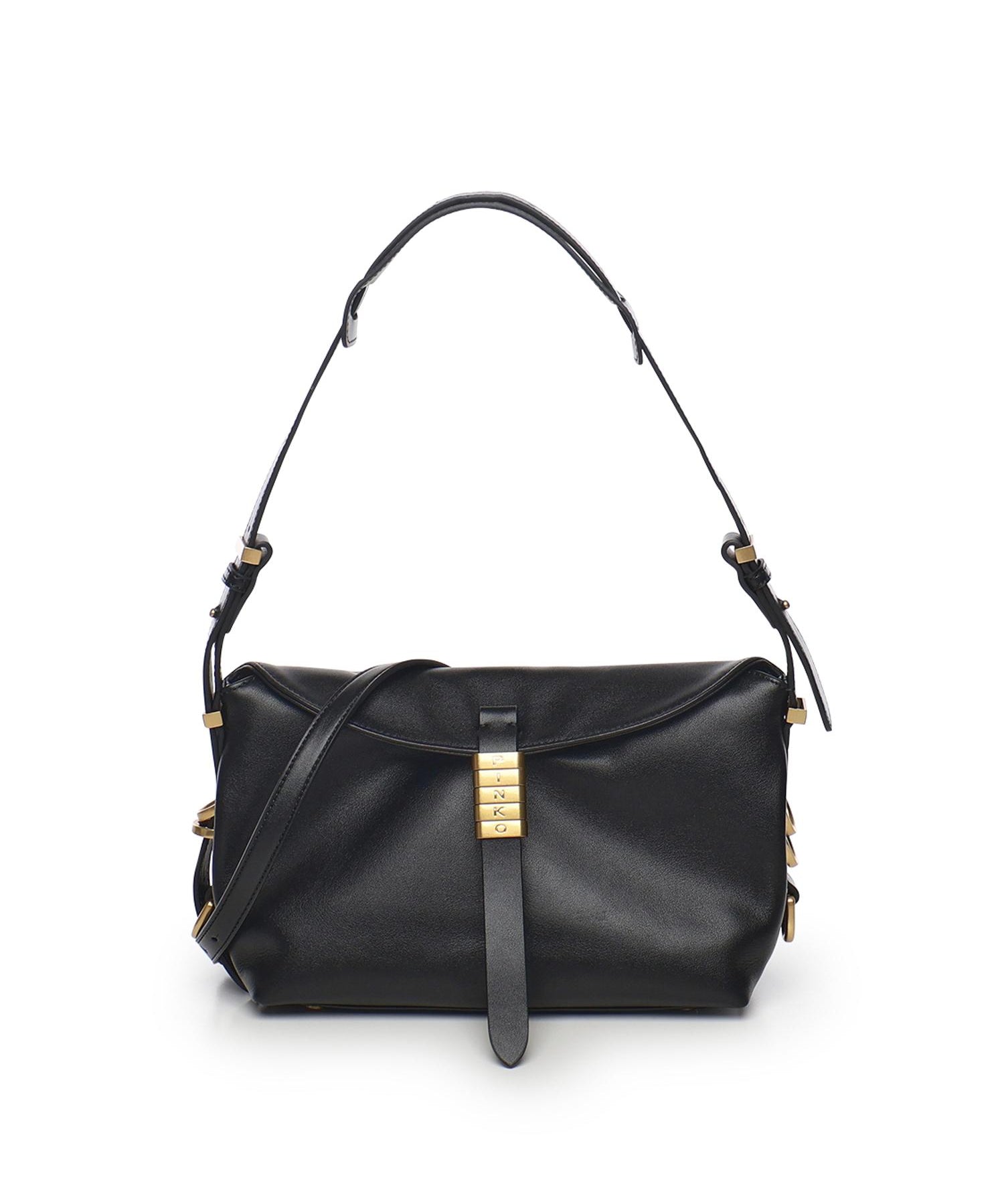 Borsa a spalla piccola Saddle Horizontal in pelle<BR/> 105895 A1ZXZ99Q PINKO 