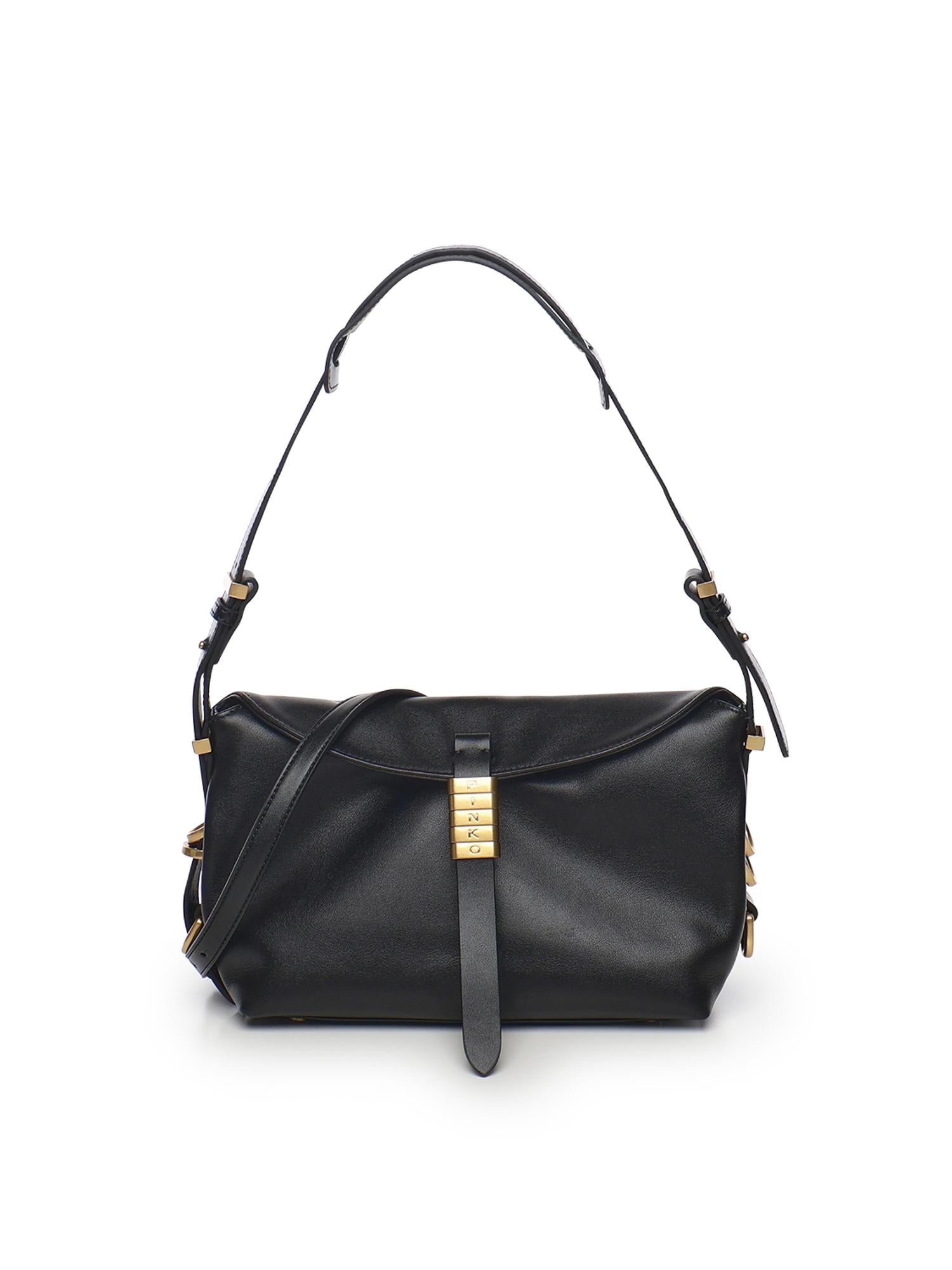 Borsa a spalla piccola Saddle Horizontal in pelle<BR/> 105895 A1ZXZ99Q PINKO 