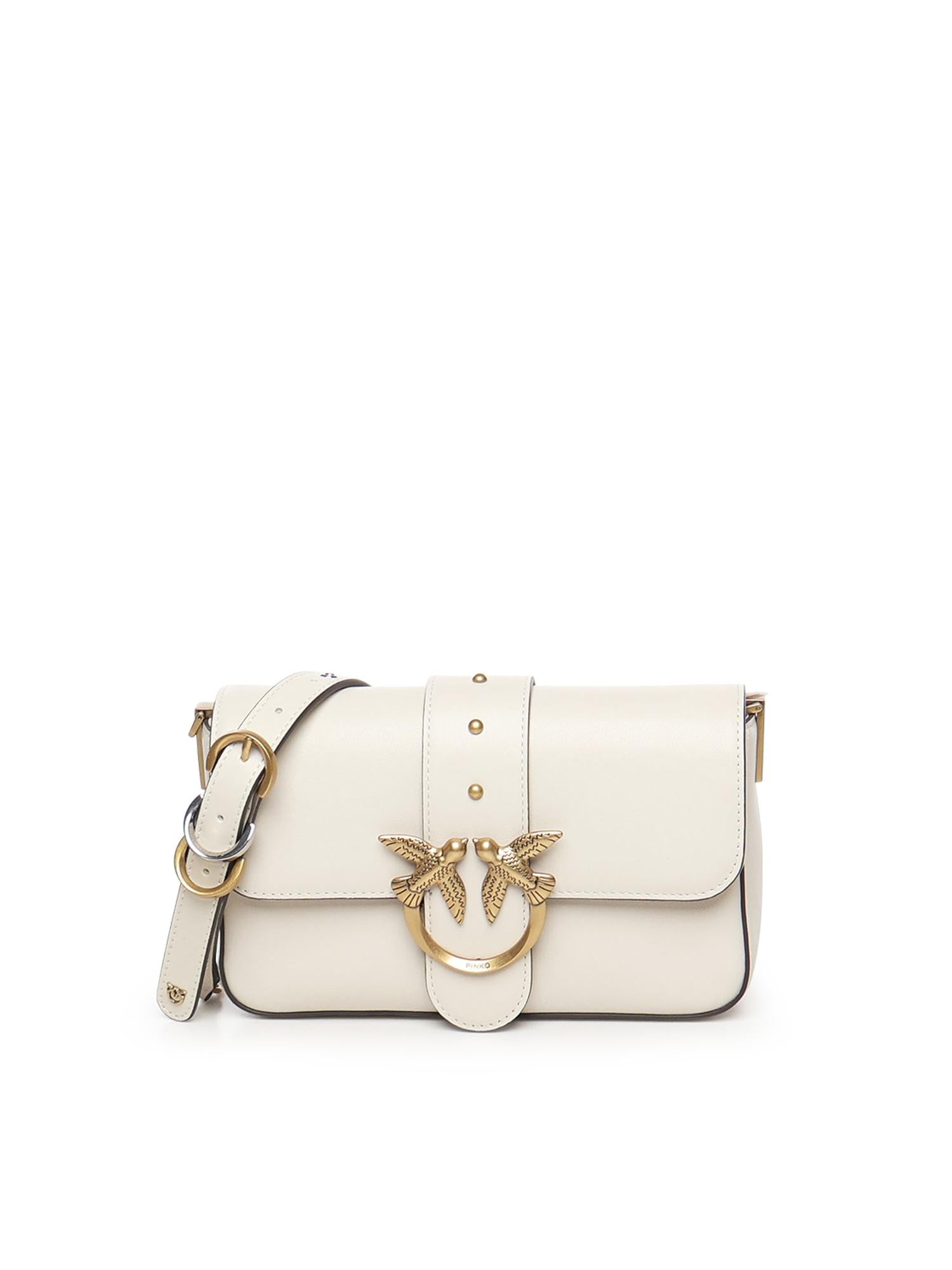 Borsa a spalla piccola Mini Love Bag Slouchy in pelle 105824 A0QOZ14Q PINKO 