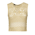 Top senza maniche crochet traforato 104733 A2FFC43 PINKO 
