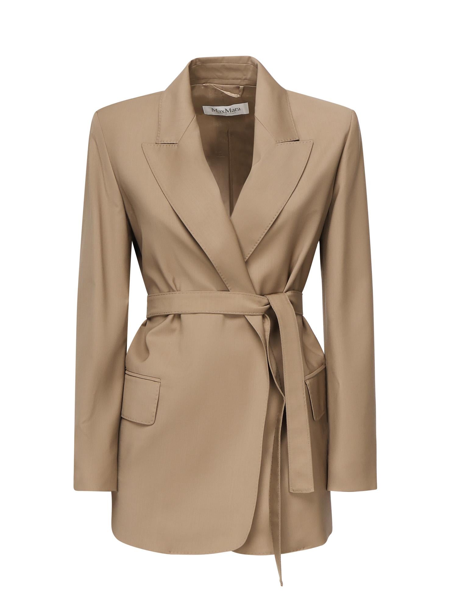Blazer in tela di lana con cintura 2521046101600 010 MAX MARA 