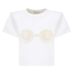 T-shirt cropped con reggiseno all'uncinetto 1083210009857  MAGDA BUTRYM 