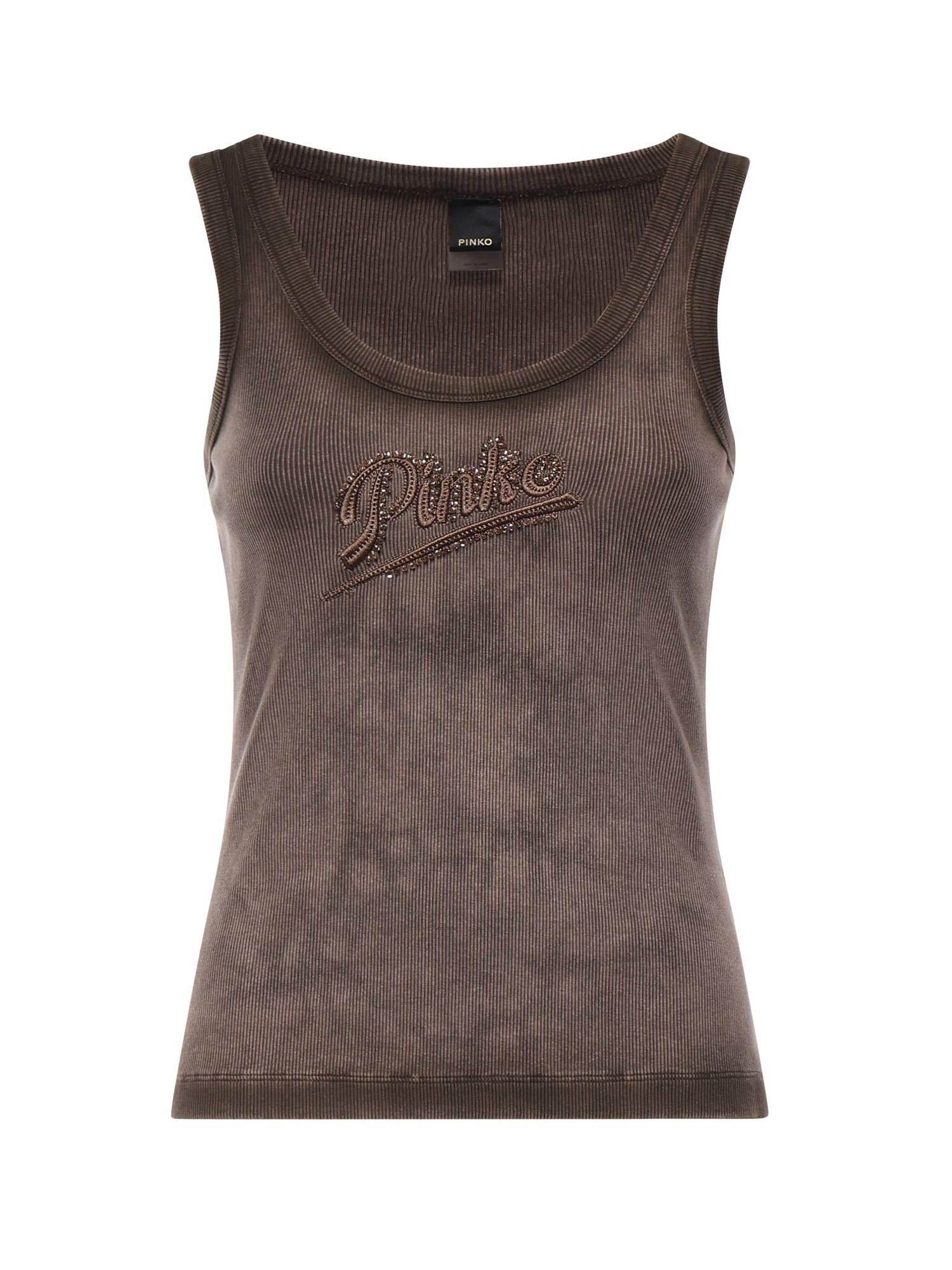 Tank top effetto spray con ricamo 107306 A3H5L72 PINKO 