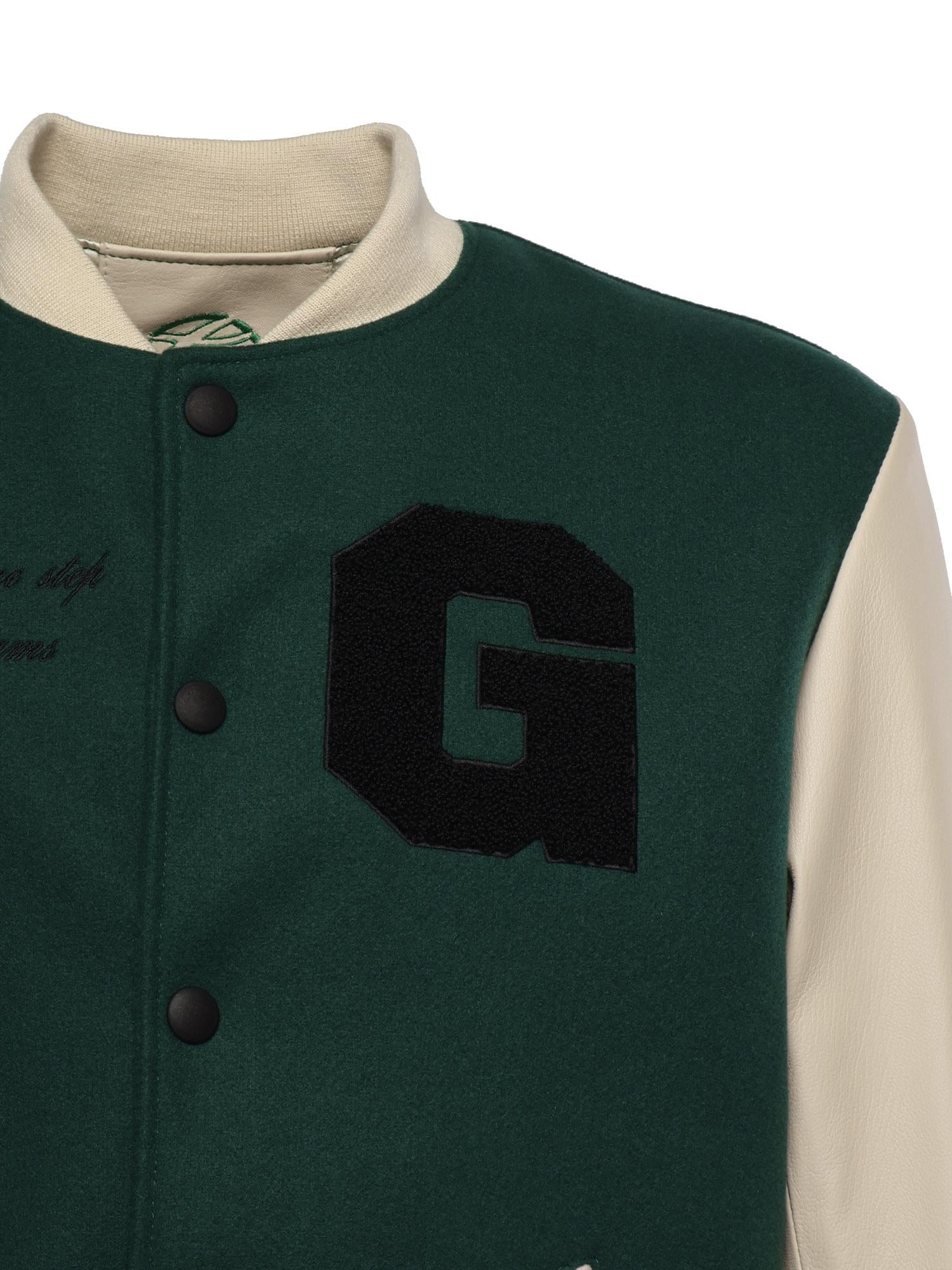 Bomber Varsity in nappa e tessuto VARSITY NAPPAVERDE GIULIANO GALIANO 