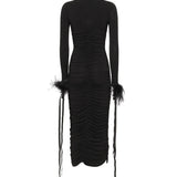 Abito longuette con drappeggio 105780 A2GSZ99 PINKO 