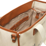 Borsa tote Responsability in cotone 73BS6AF01 RESPONSIBILITY BISNATURALE/CUOIO V° 73 