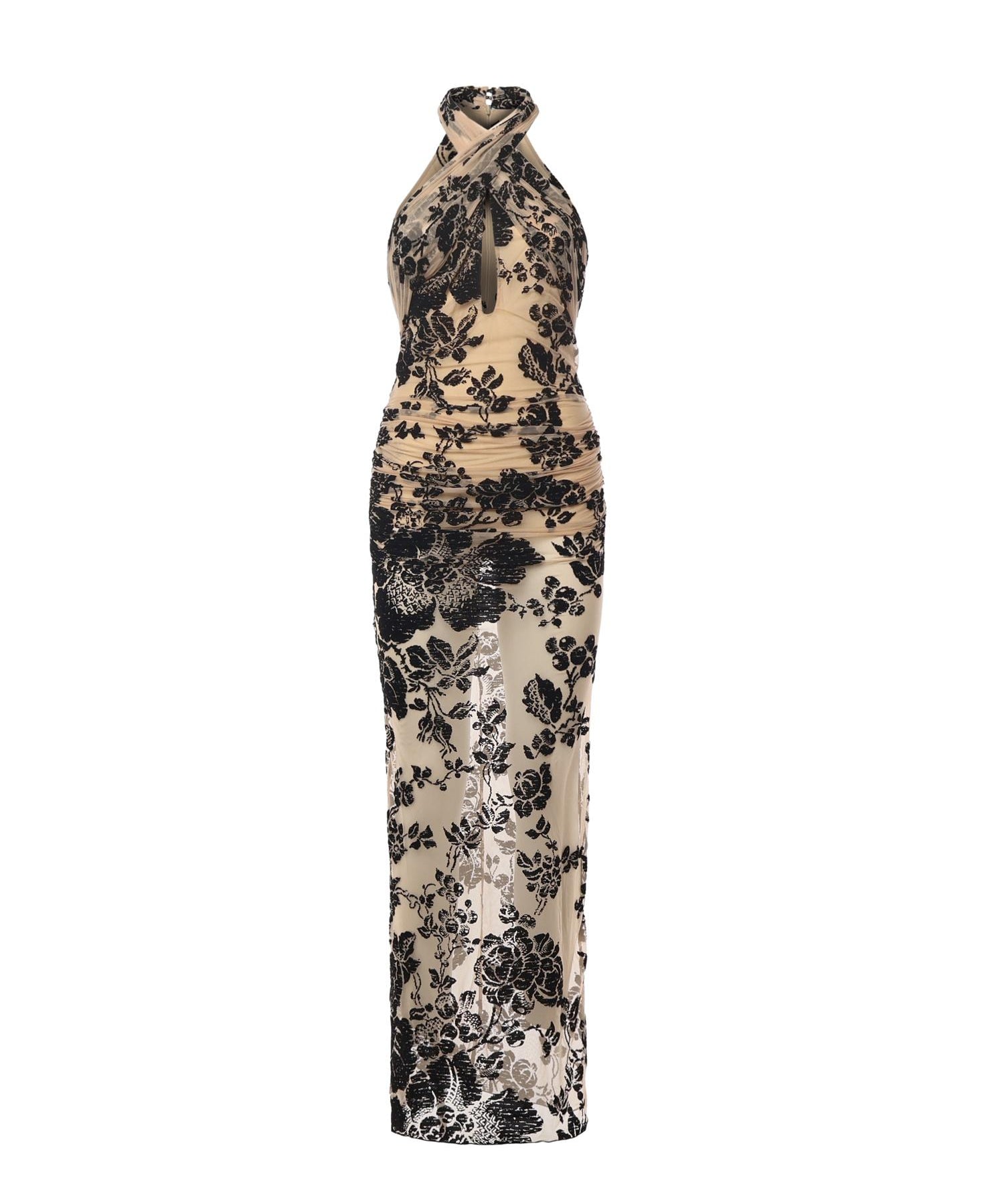 Abito lungo stampa flock 105603 A2QDNZ8 PINKO 