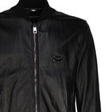Giubbotto in pelle con placca logata G9ZY5L HULR0N0000 DOLCE & GABBANA 