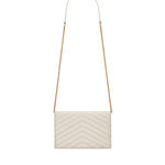Pochette Envelope con catena Cassandre in pelle grain de poudre 857605 BOW019207 SAINT LAURENT 