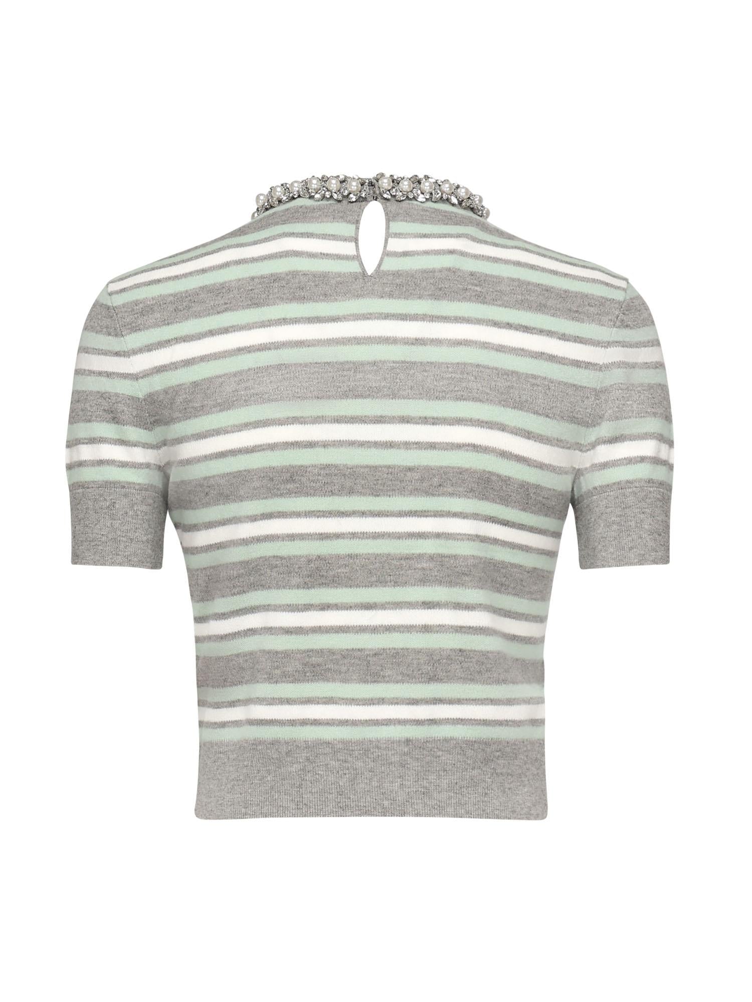 Maglia a righe con finiture in cristallo PF25050T GR SELF-PORTRAIT 