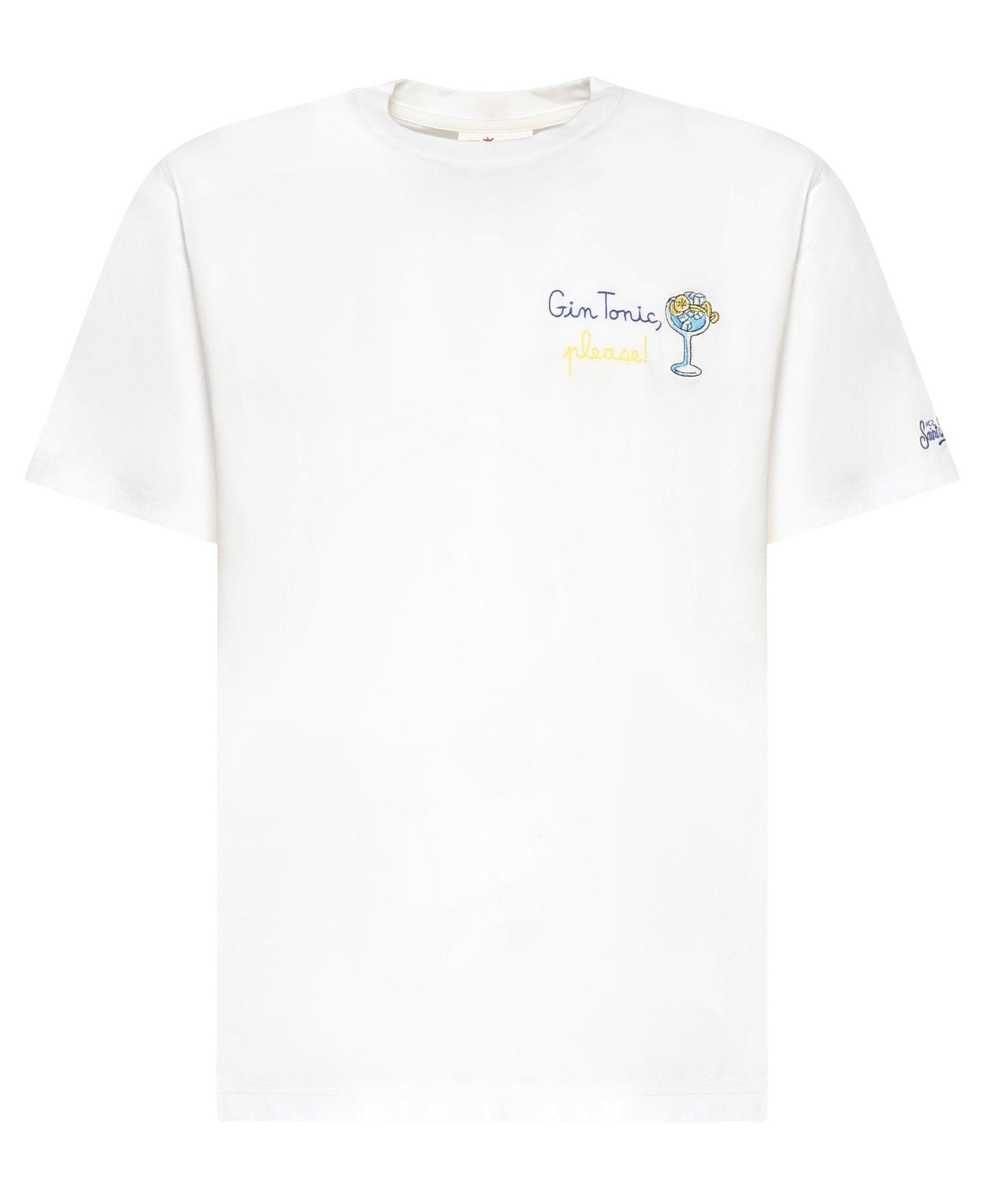 T-shirt in cotone con ricamo POT0001 04462L MC2 SAINT BARTH 