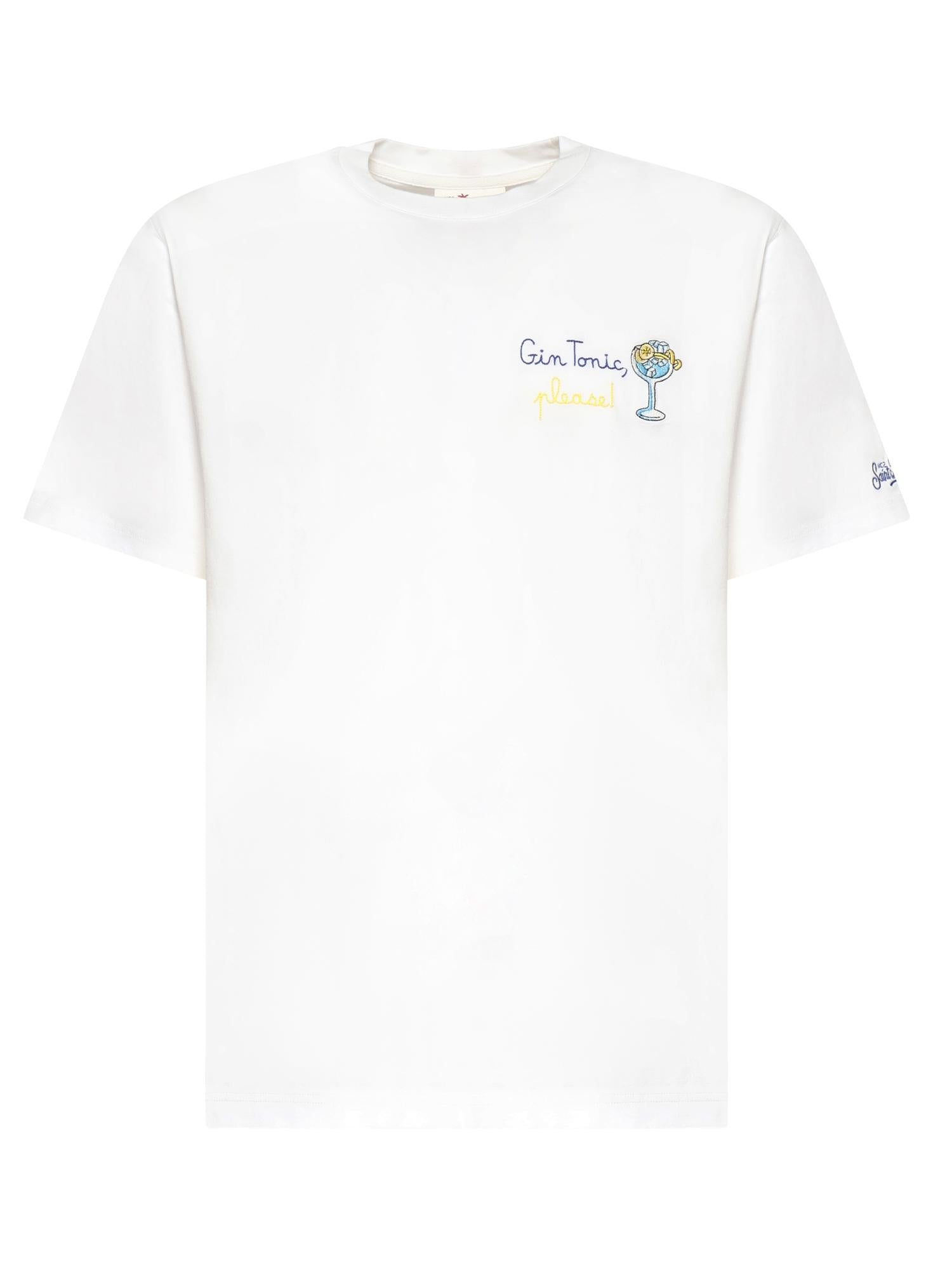 T-shirt in cotone con ricamo POT0001 04462L MC2 SAINT BARTH 