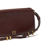 Borsa a tracolla Mini Double Bag in pelle 105359 A0QOR49Q PINKO 