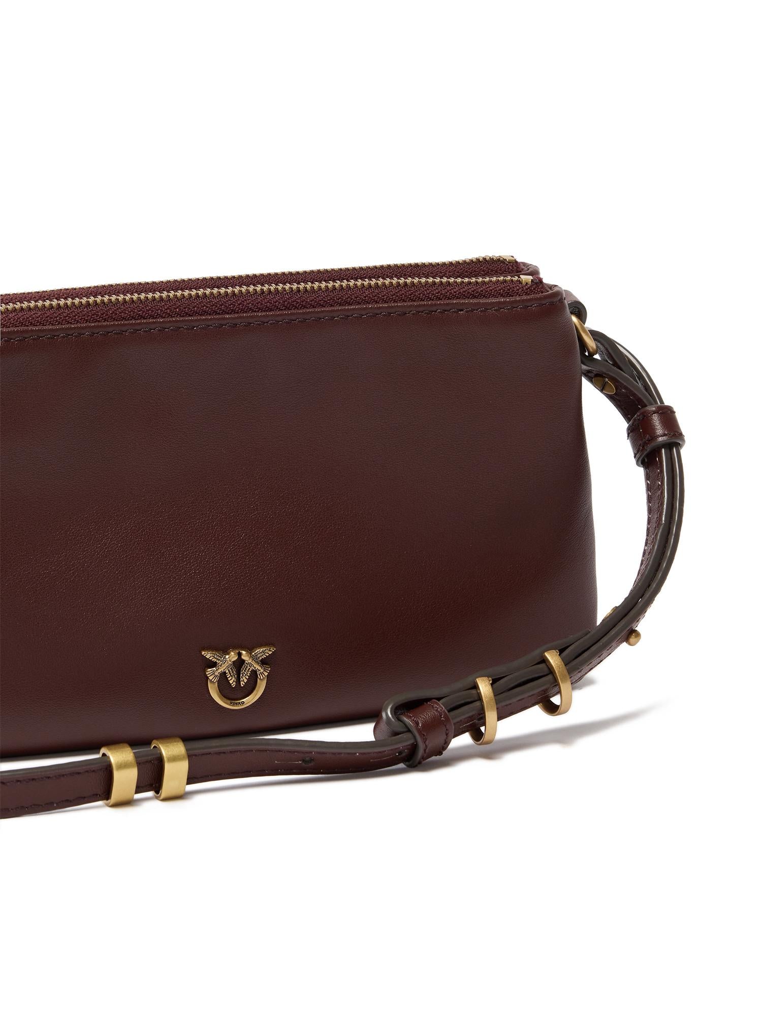 Borsa a tracolla Mini Double Bag in pelle 105359 A0QOR49Q PINKO 