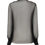 Blusa in chiffon di seta con finiture in pizzo e ruches 6B0AB7J0 2UP0NO VALENTINO GARAVANI 
