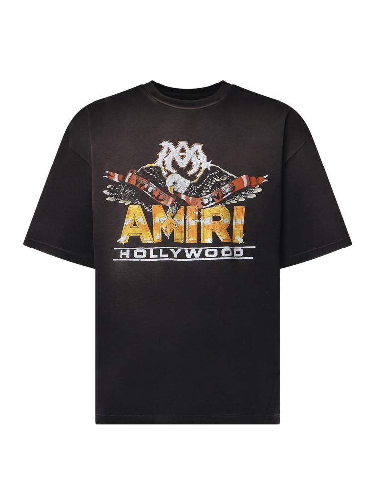 T-shirt con logo in cotone<BR/> AMTOJR1200 001 AMIRI 