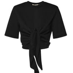 T-shirt cropped in cotone 26SSNTP-0002 NERO NINEMINUTES 