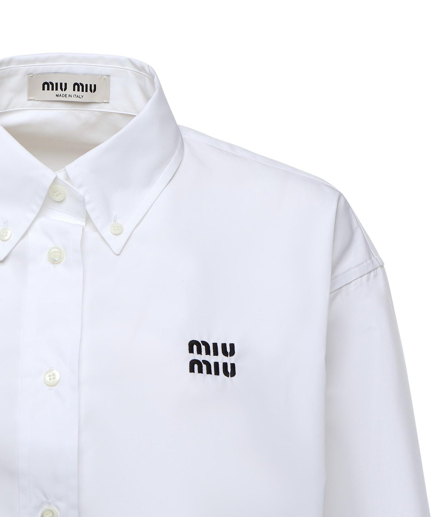 Camicia in popeline con logo MK1659 10RGF0009 MIU MIU 