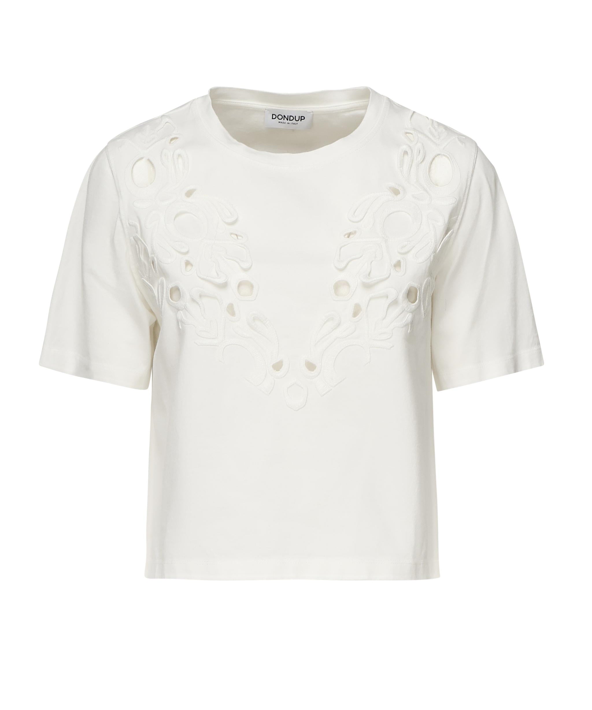 T-shirt cropped in jersey di cotone DS032 JF0352DXXXW000 DONDUP 