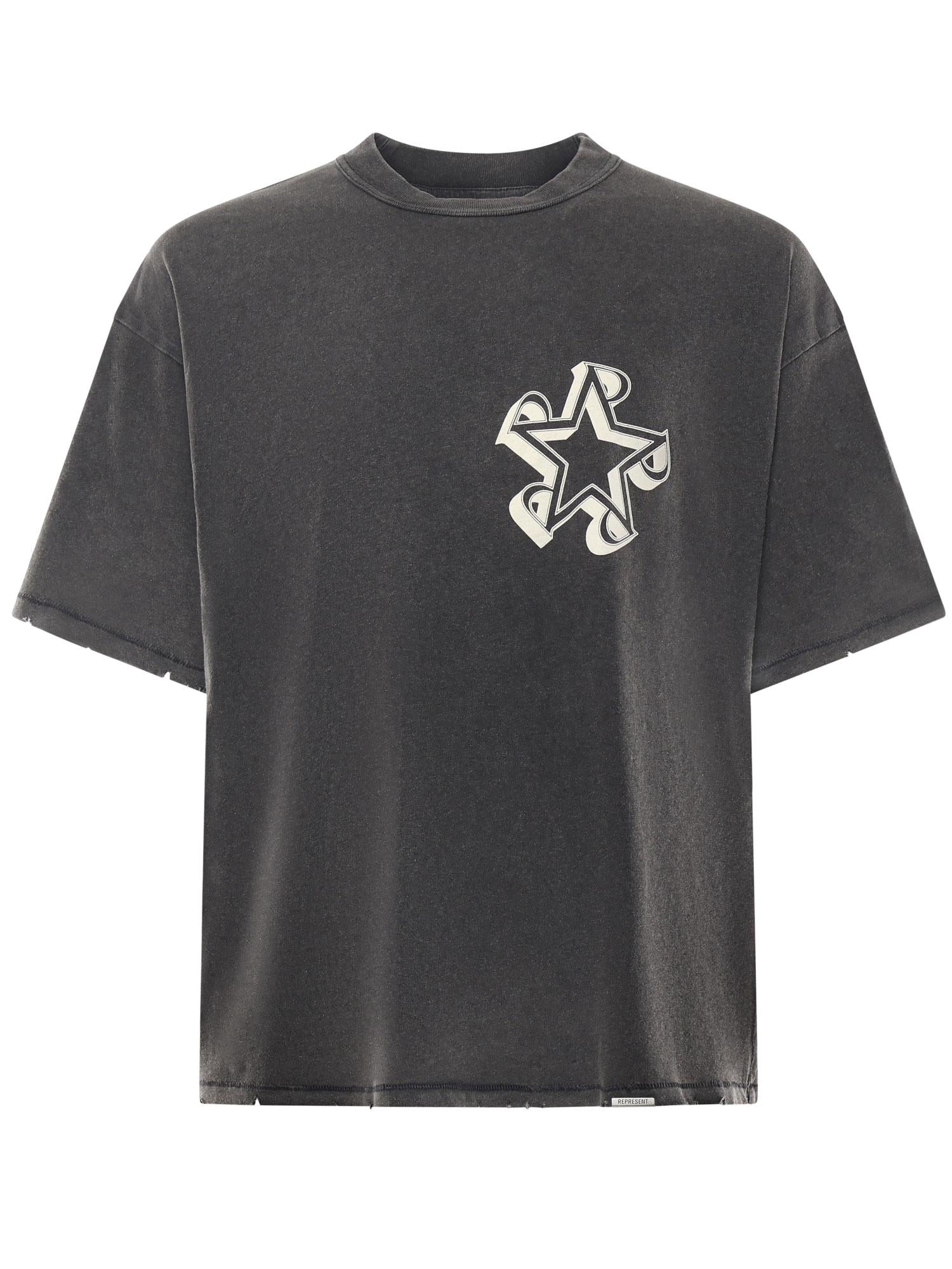 T-shirt "Initial Star" in jersey di cotone MLM100172 47 REPRESENT 