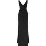 Abito lungo con schiena scoperta AUS5NINFEA BLACK ALBERTO AUDENINO 