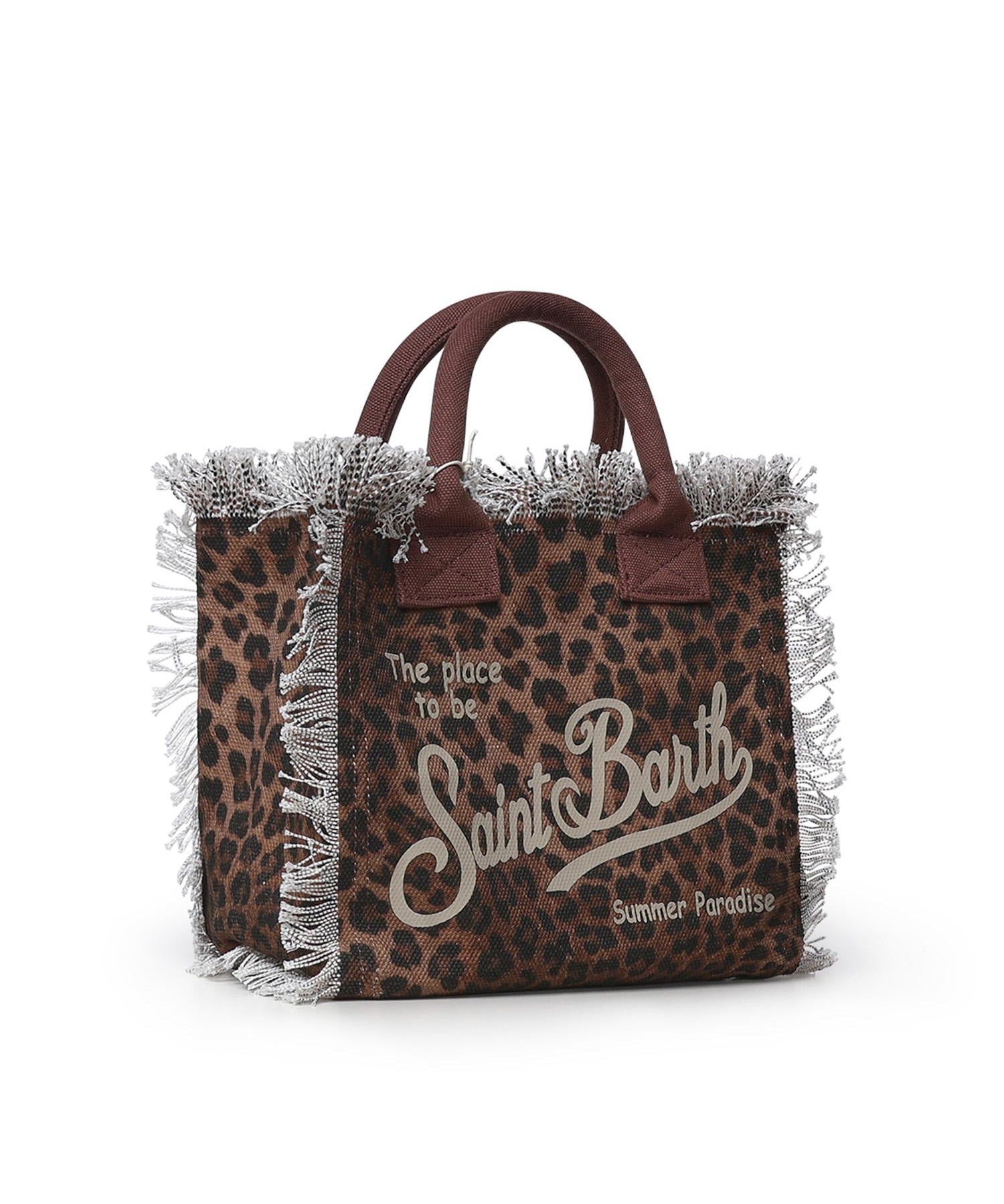 Borsa Colette in canvas con stampa leopardata COL0001 00190L MC2 SAINT BARTH 