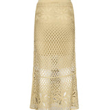 Gonna lunga effetto crochet fantasia 104732 A2FFC43 PINKO 