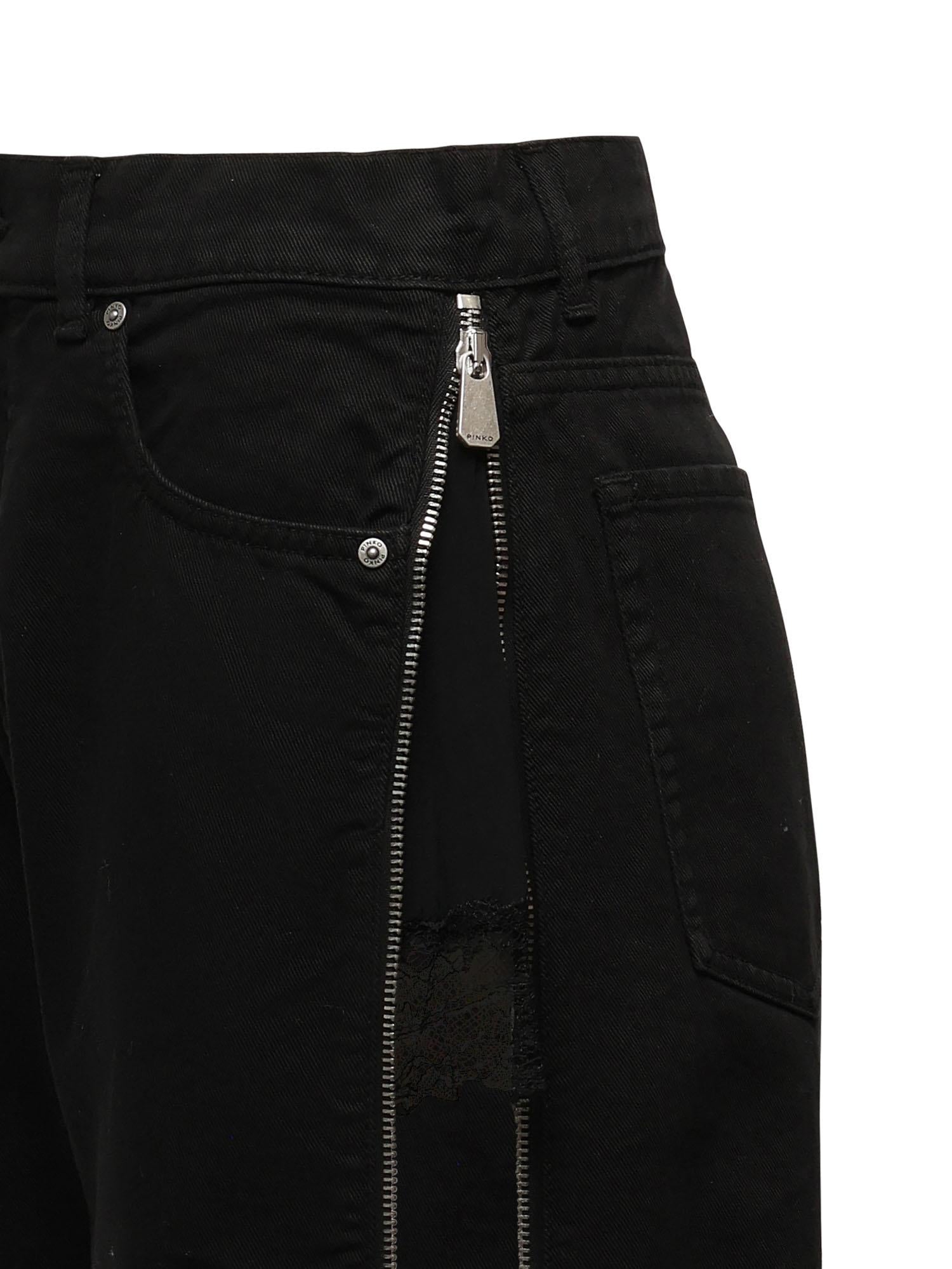Jeans Wanda con zip laterali 104928 A2V2Z99 PINKO 
