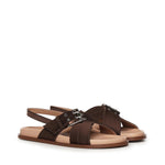 Sandalo Christine in satin A57175 CIOCCOLATO CARMENS 