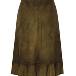 Gonna in pelle scamosciata cerata MPD858 19QLF0D09 MIU MIU 