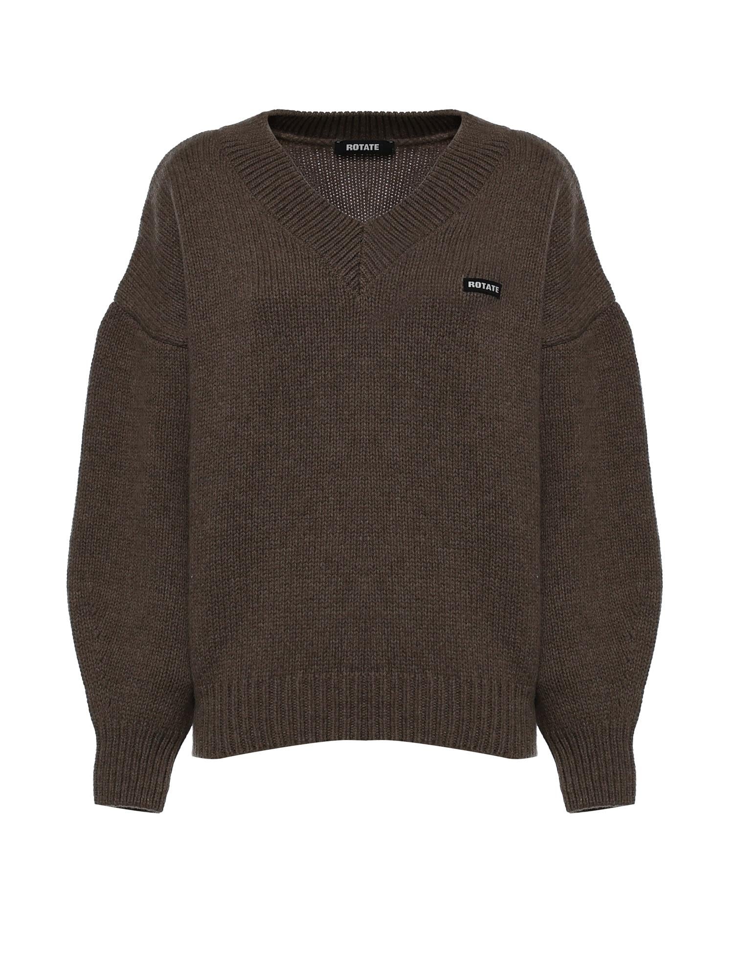 Maglione in lana con logo 115141 1078 ROTATE 