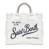 Borsa Vanity in lino con logo VANI022 00405L MC2 SAINT BARTH 