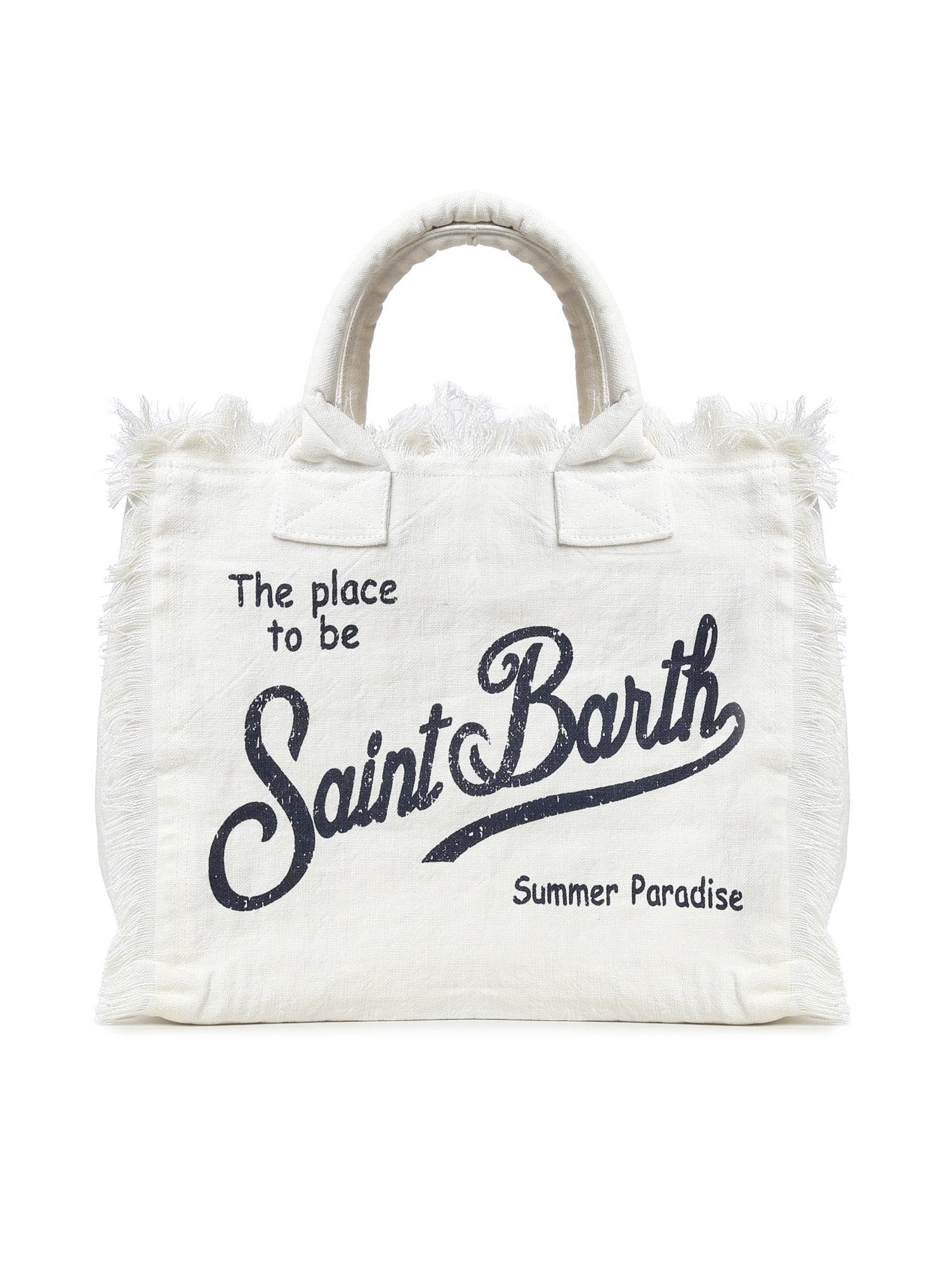 Borsa Vanity in lino con logo VANI022 00405L MC2 SAINT BARTH 