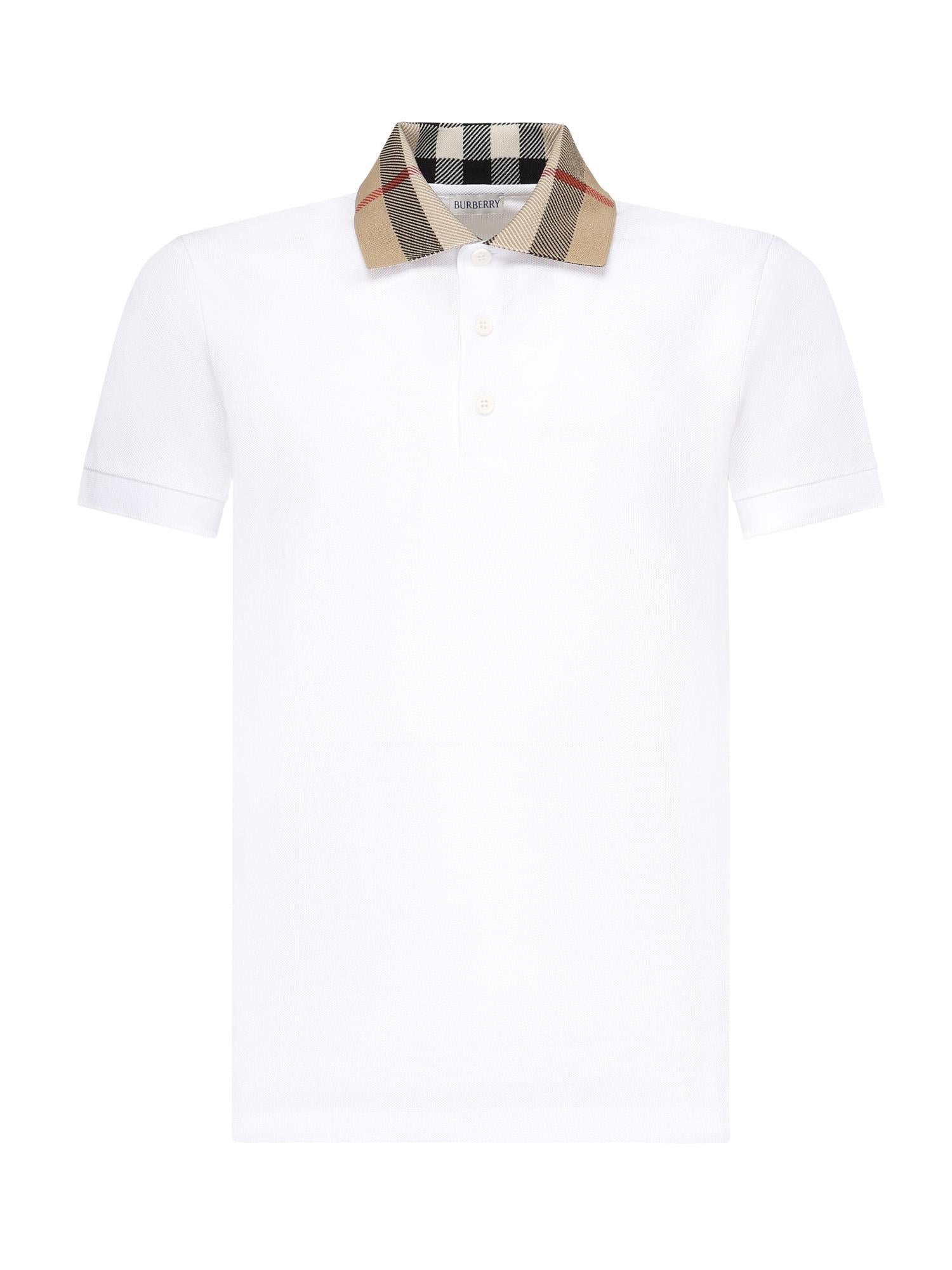 Polo con colletto Check in cotone 8071621 A1464 BURBERRY 