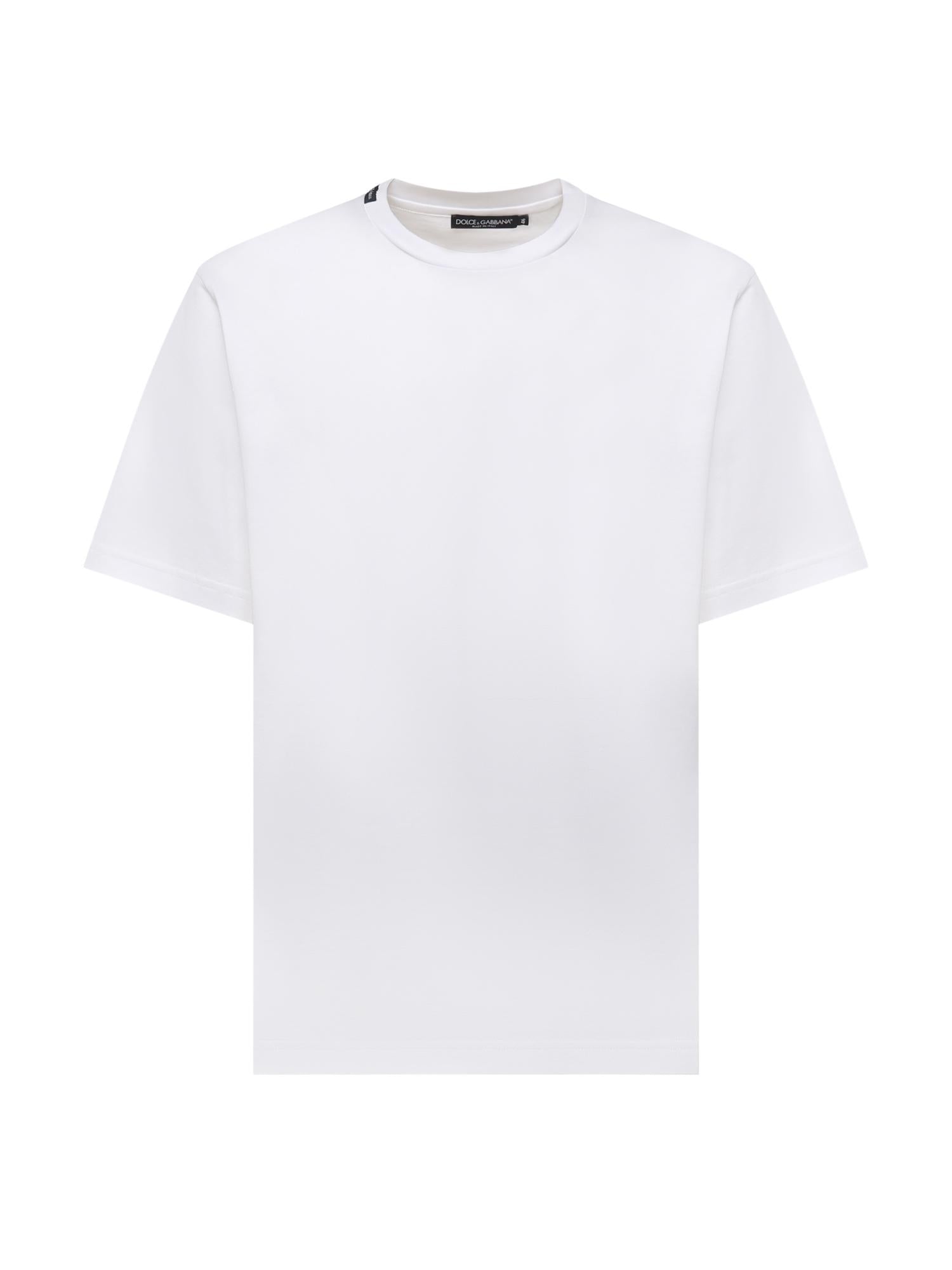 T-shirt in cotone con patch logo G8PN9T FU7EQW0800 DOLCE & GABBANA 