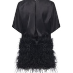 Abito in raso lucido con piume 105738 A2UUZ99 PINKO 