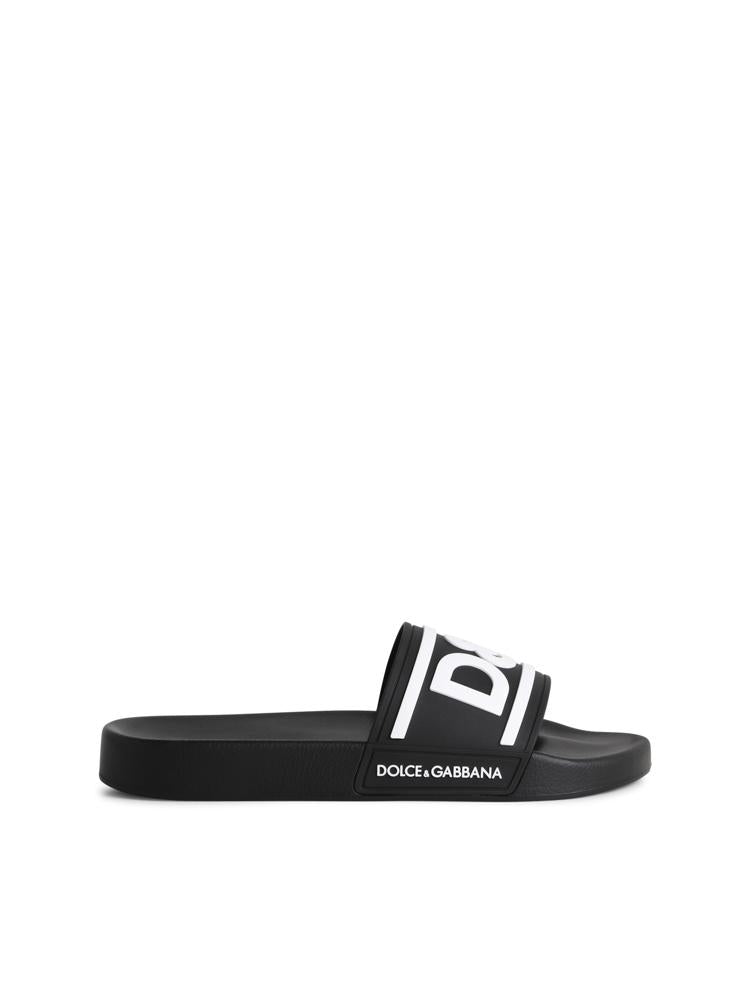 Slide beachwear in gomma con logo CS2072 AQ85889690 DOLCE & GABBANA 