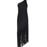 Abito in satin con frange 106352 A33DZ99 PINKO 