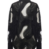 Camicia in tulle ricamato 79AAL644 JR008899 GENNY 