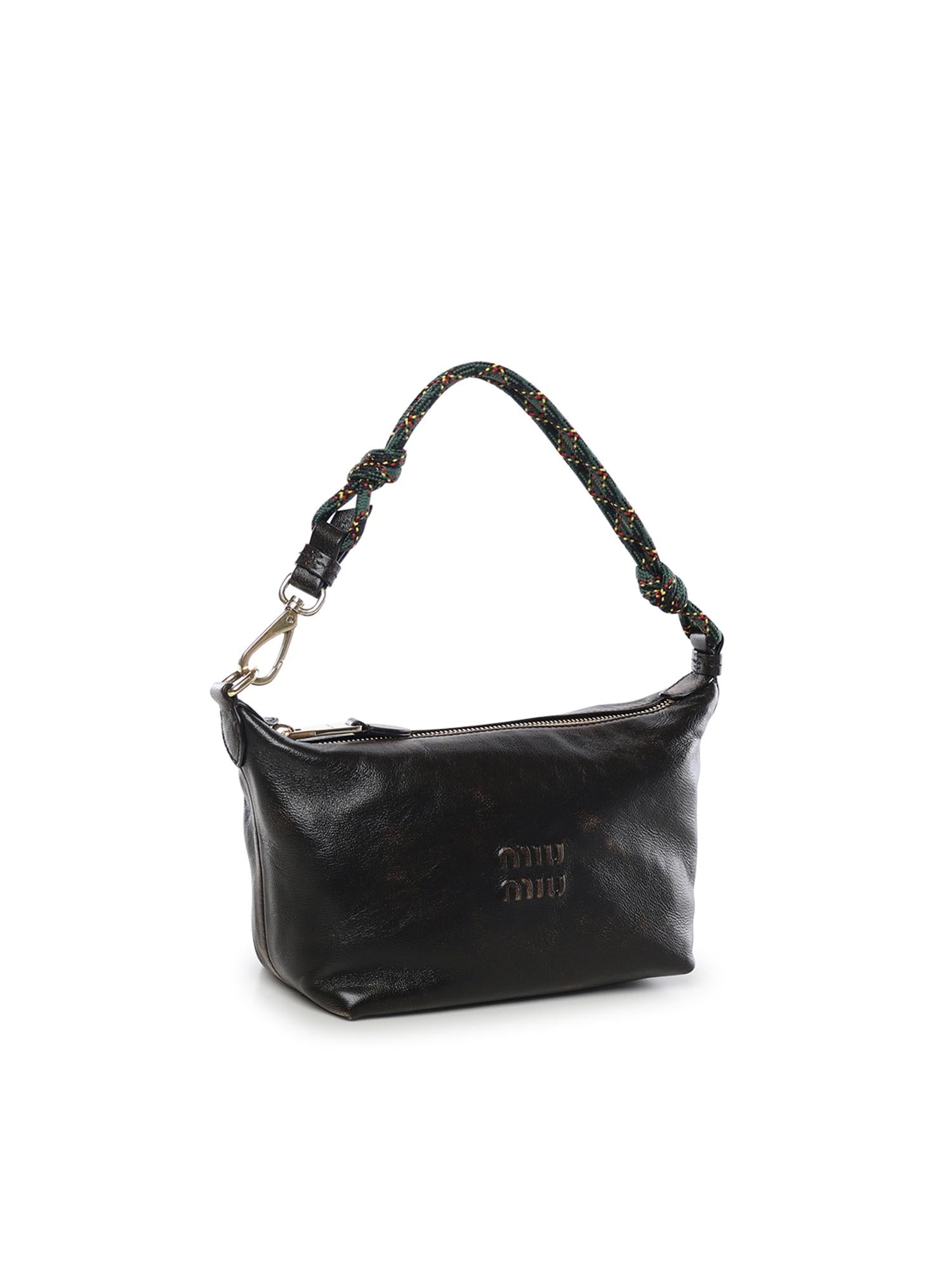 CONTENITORE MANIGLIA NAPPA OLD+NASTRO TARTAN 5NE841 2IFOF0NTG MIU MIU 