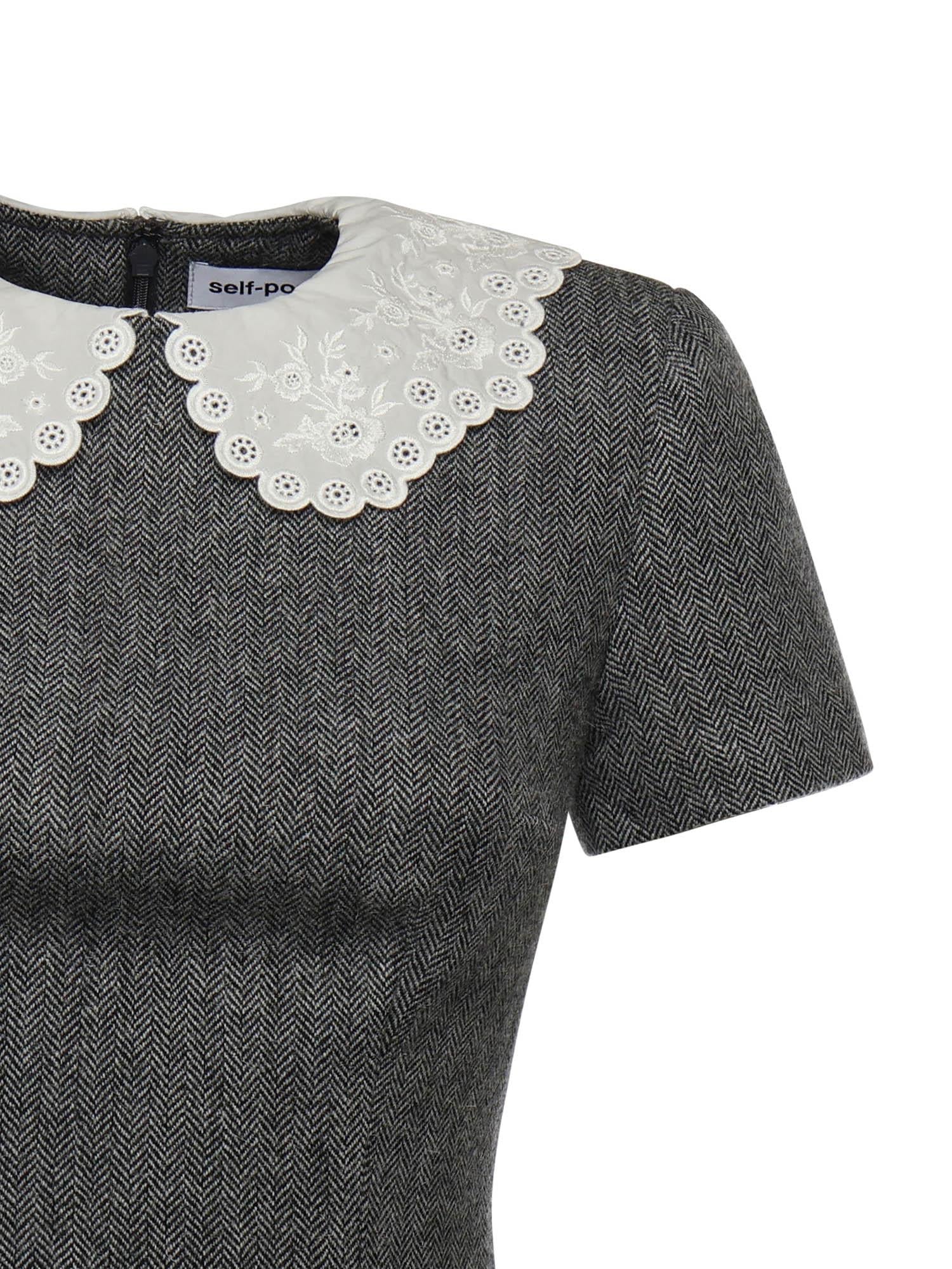 Mini abito in maglia di lana RS26038SA GR SELF-PORTRAIT 