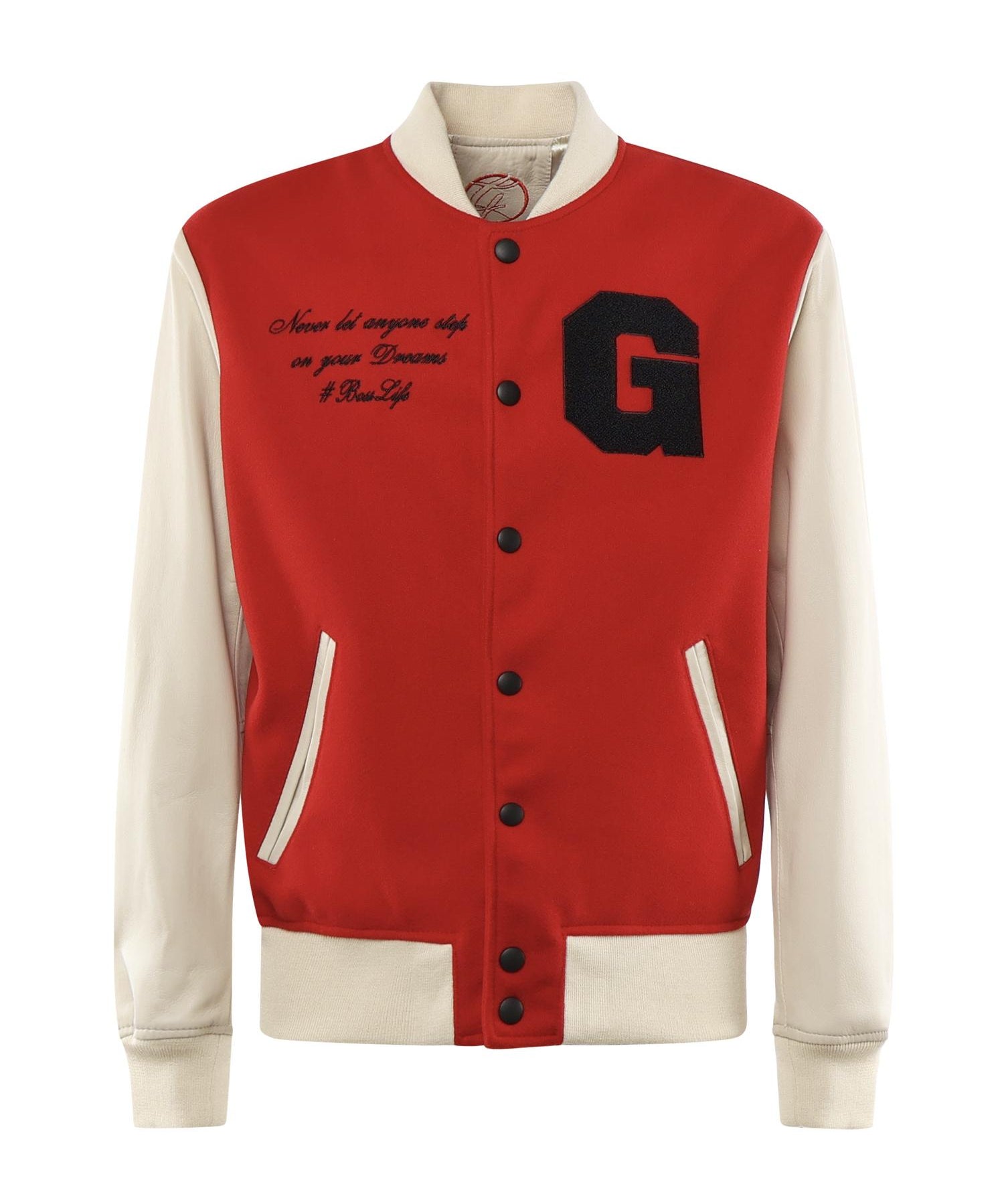 Bomber Varsity in nappa e tessuto VARSITY NAPPAROSSO GIULIANO GALIANO 