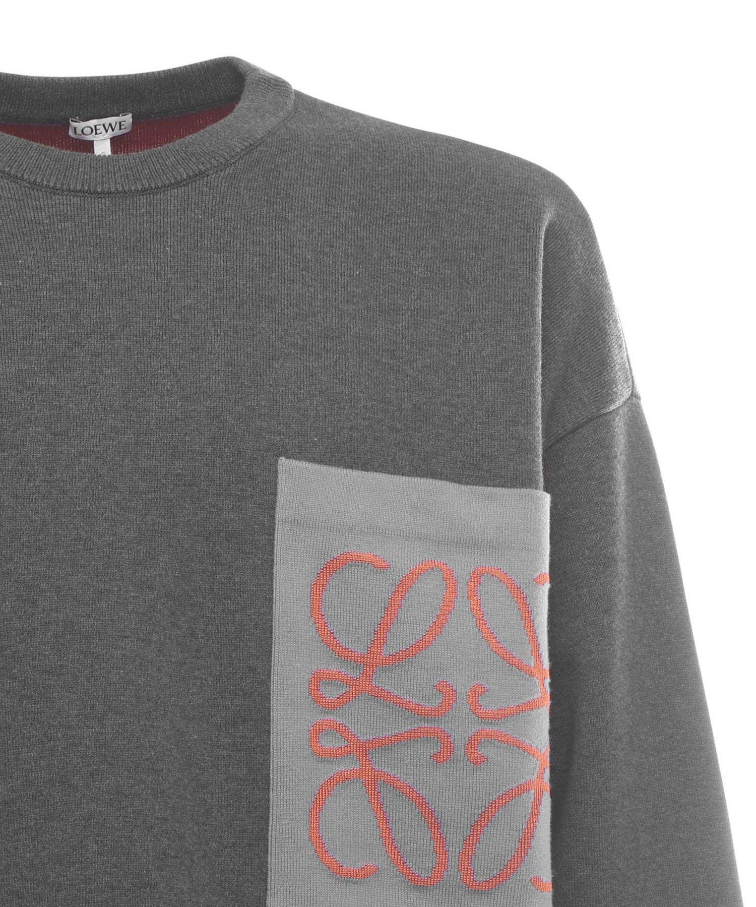 Maglia Anagram in misto cotone con tasca H526Y14KLS 1134 LOEWE 